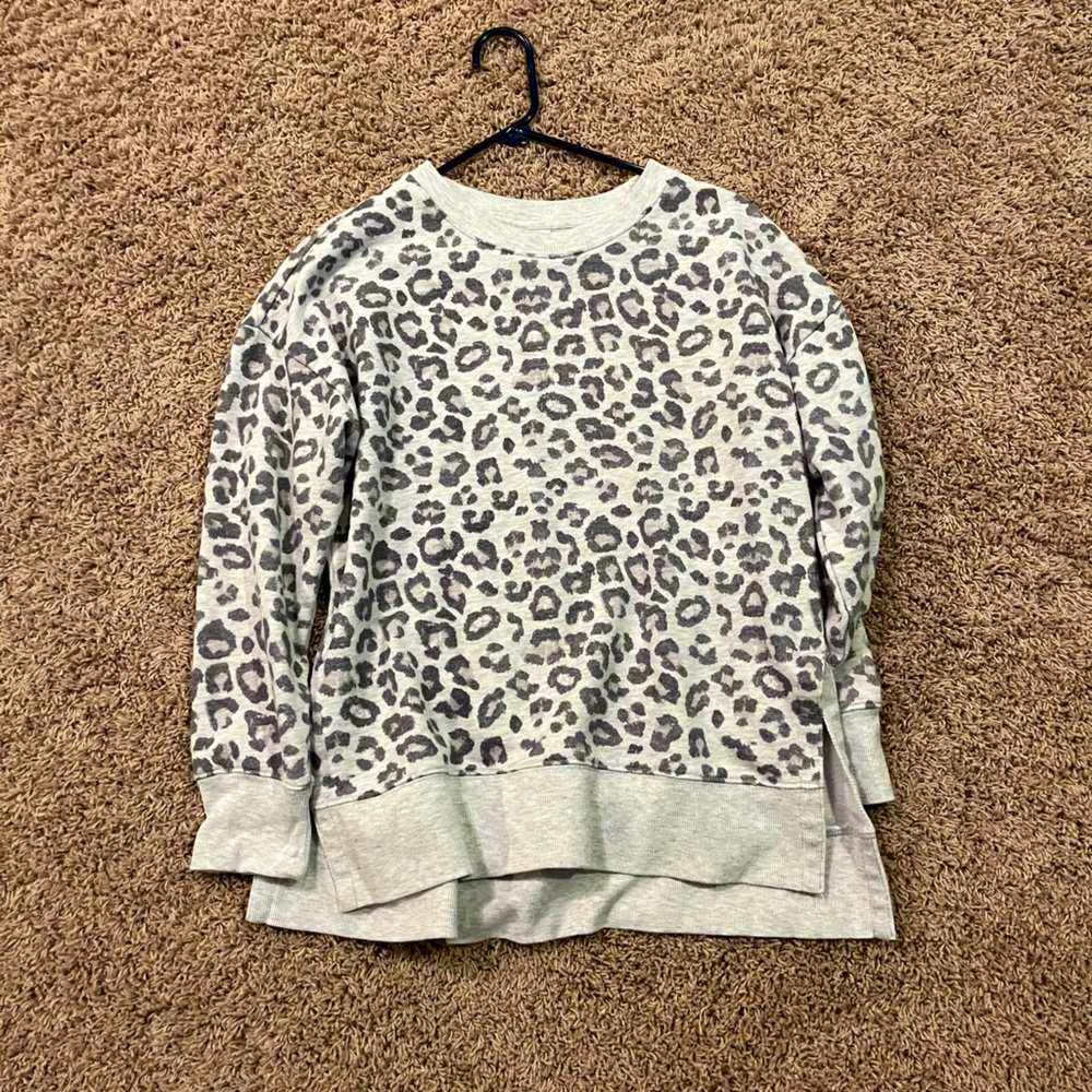 Cheetah print crew neck